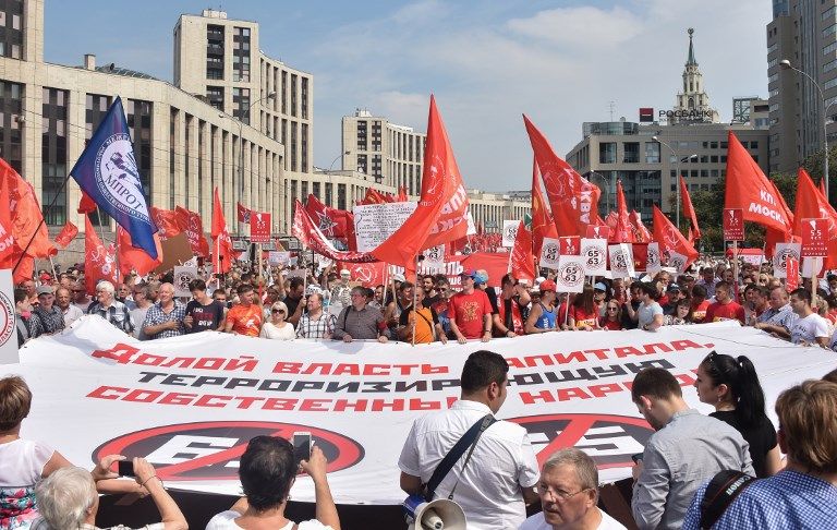 俄羅斯多地爆發示威活動