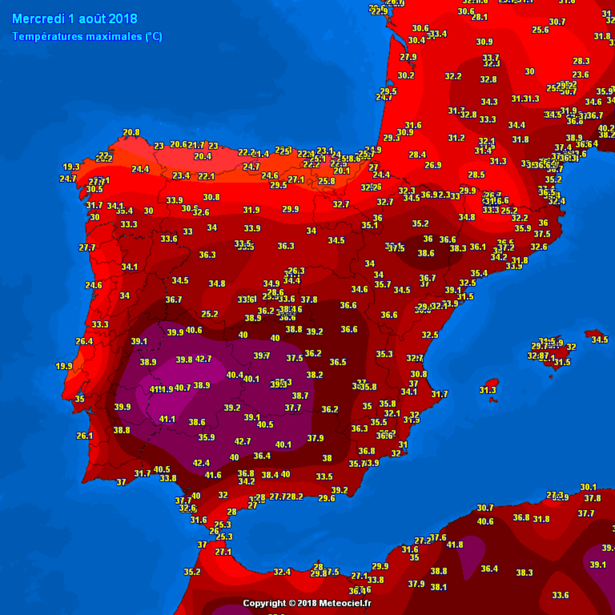 西班牙葡萄牙或破歐洲48度最高溫紀錄