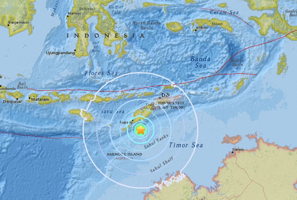 印尼帝汶島發生6.4級地震