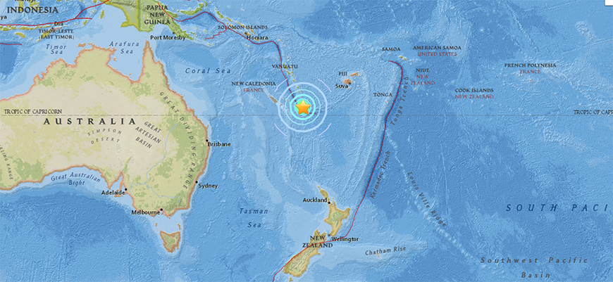 大洋洲法海外屬地7.1級地震