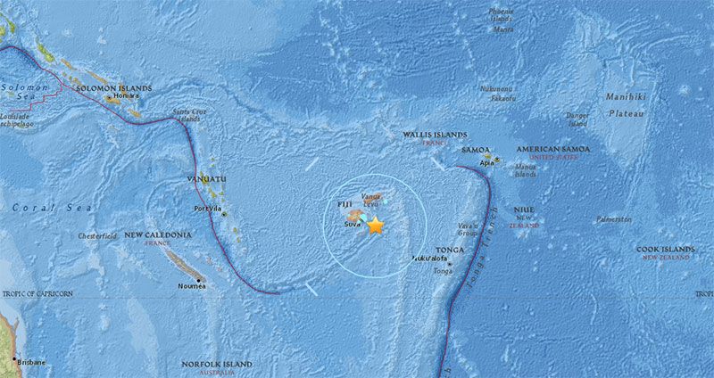斐濟群島發生7.8級地震