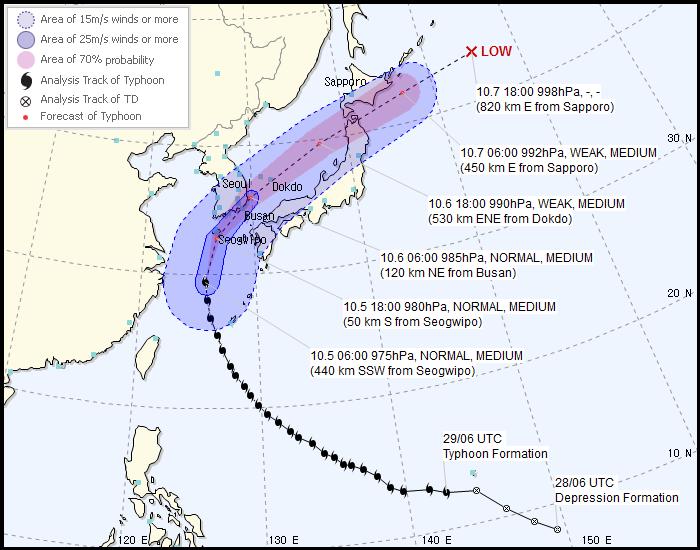 颱風「康妮」料明午登陸韓國南部沿岸