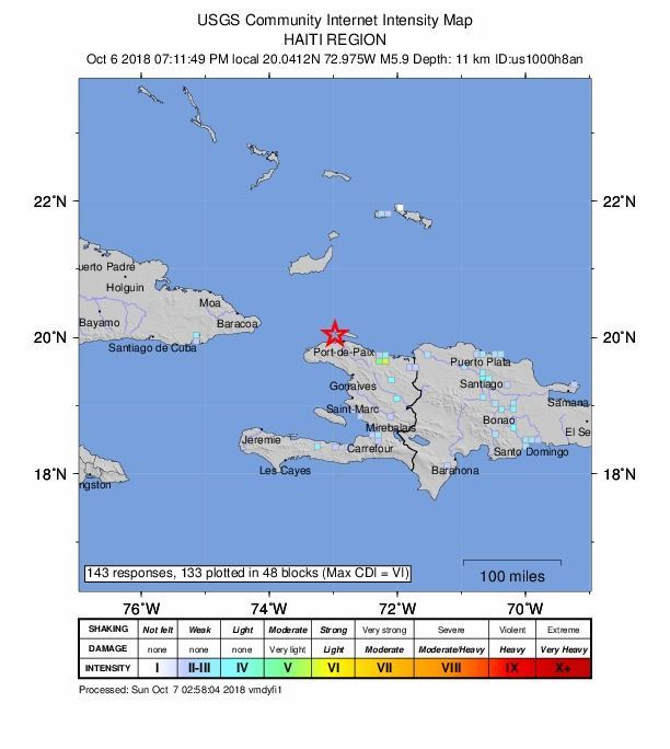 ​海地5.9級淺層地震至今11死