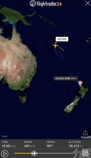 紐西蘭航空赴上海客機折返