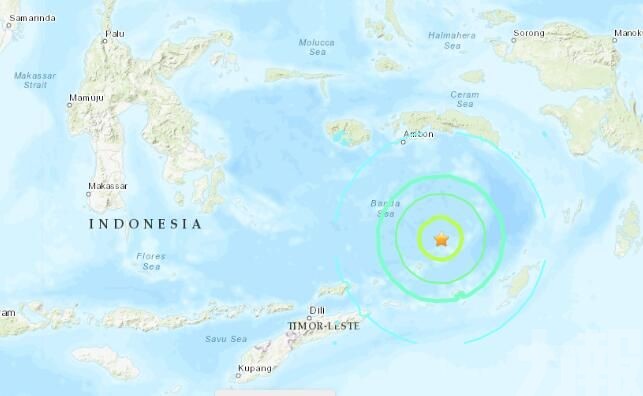 印尼班達海發生7.3級地震