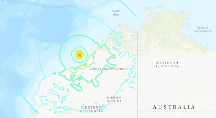 澳洲西部外海發生6.6級地震