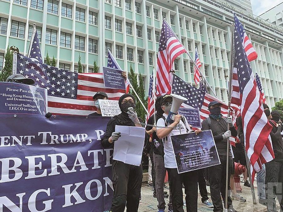 示威者促美通過《香港人權法》