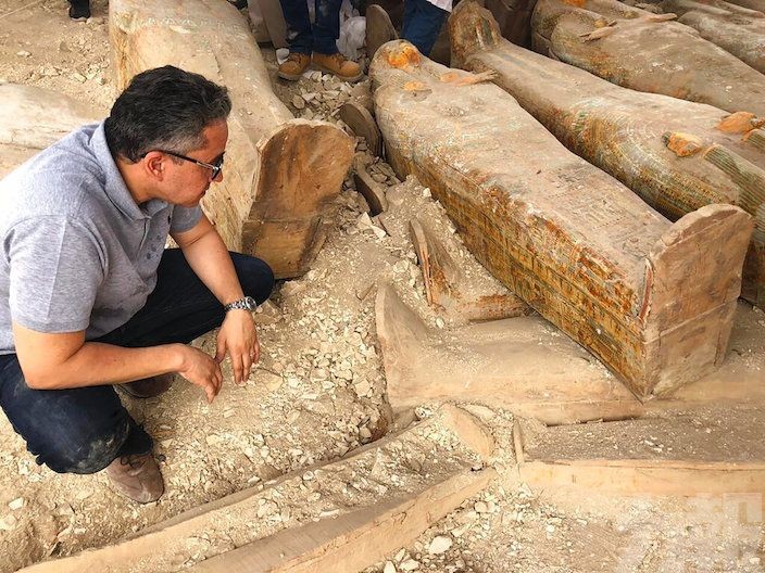 埃及出土30具近3千年古棺