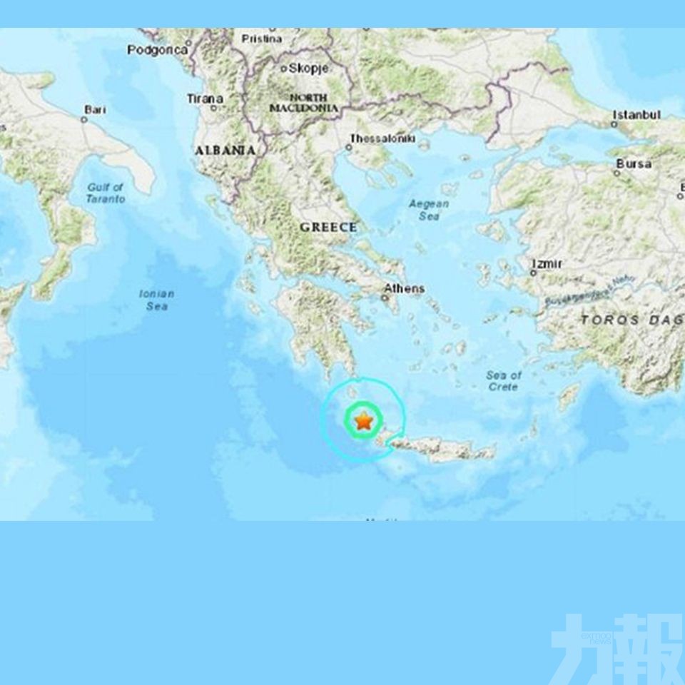 希臘克里特近岸發生6級地震