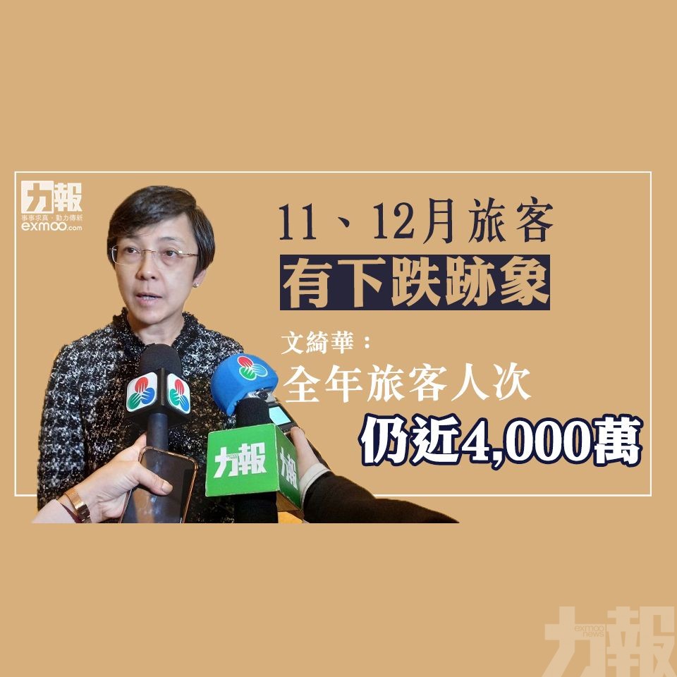 文綺華：全年旅客人次仍近4,000萬