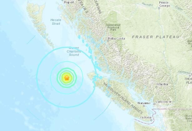 ​加拿大卑詩省近海發生6.3級地震