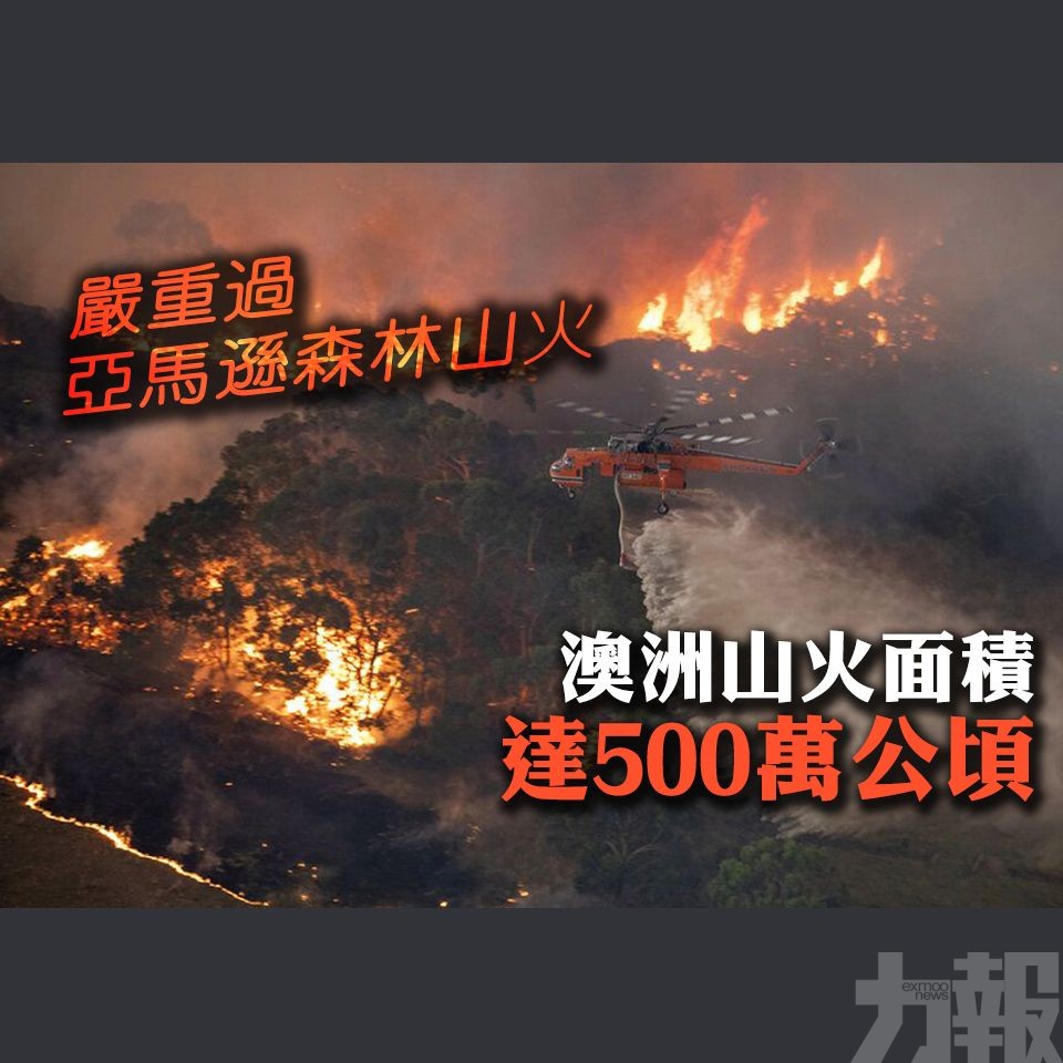 澳洲山火面積達500萬公頃