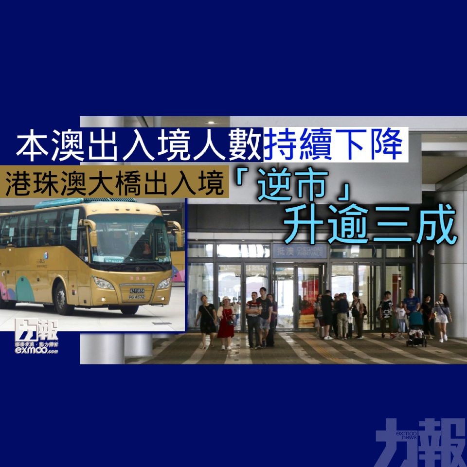 港珠澳大橋出入境「逆市」升逾三成