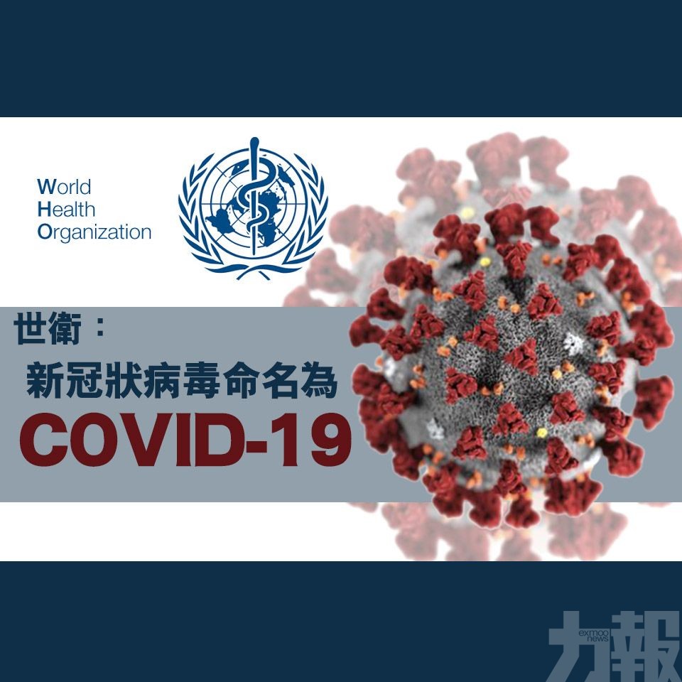 世衛：新冠狀病毒命名為COVID-19