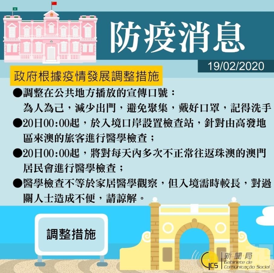 市政署公園重開、對具風險入境人士醫學檢查