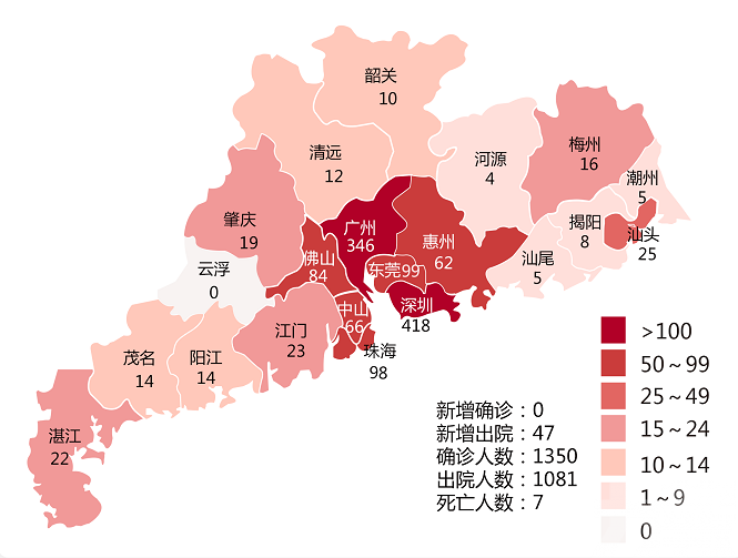 廣東昨日47人出院