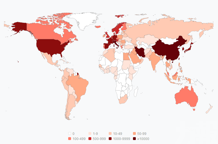 中國以外確診病例增至逾60,000宗