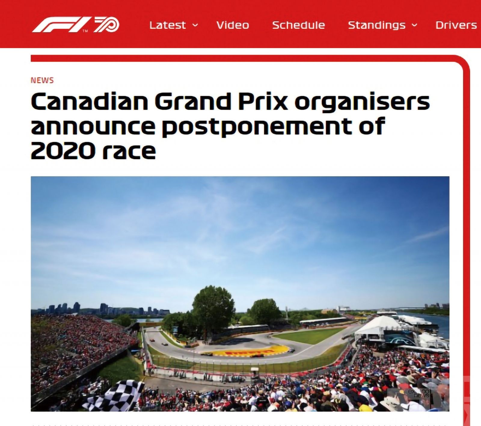 F1加拿大站難敵新冠病毒宣佈延期