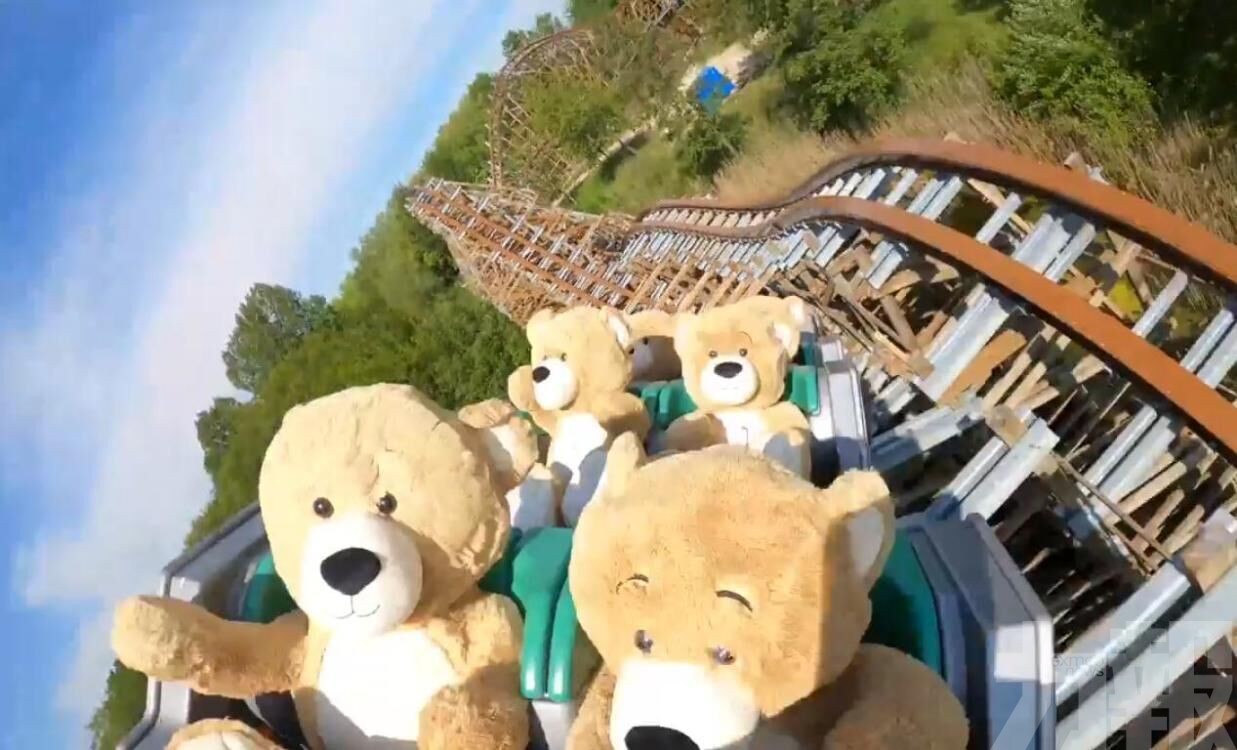 荷蘭遊樂園讓22隻公仔熊坐過山車