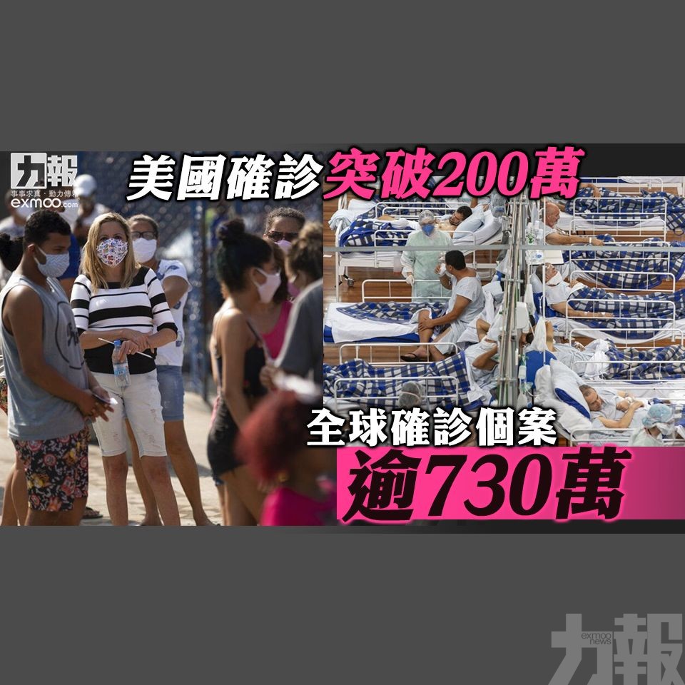 全球確診個案逾730萬