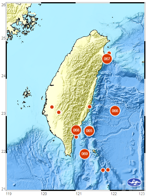 台灣東南部海域發生5.2級地震