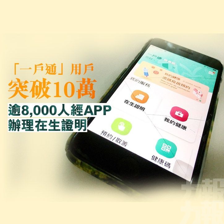 逾8,000人經APP辦理在生證明