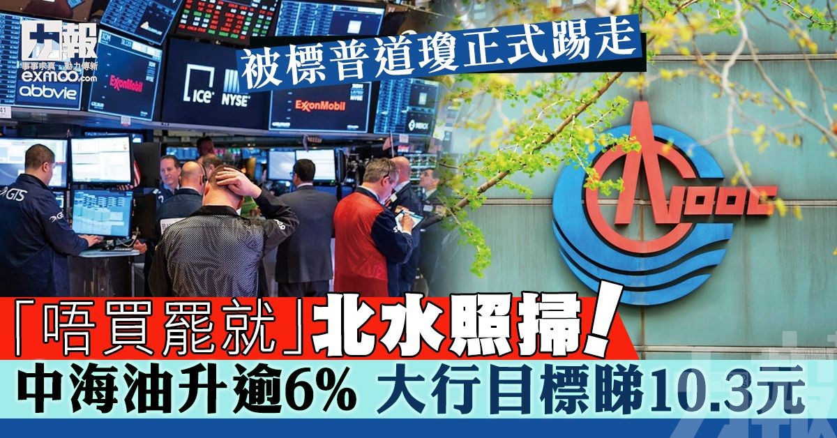 「唔買罷就」北水照掃！中海油升逾6% 大行目標睇10.3元