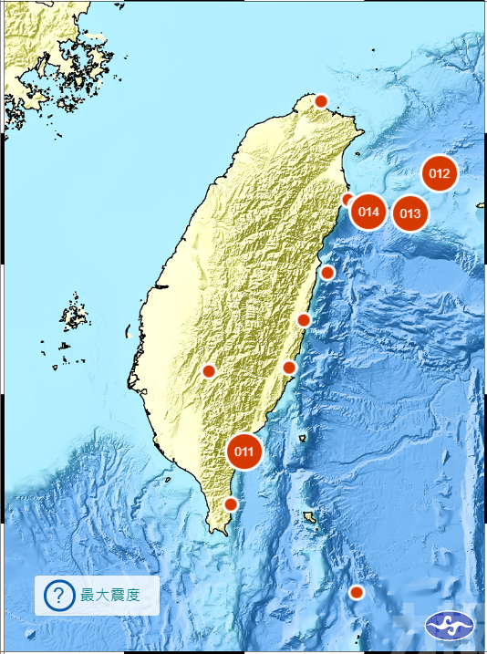 台東部海域兩連震 最大5.7級