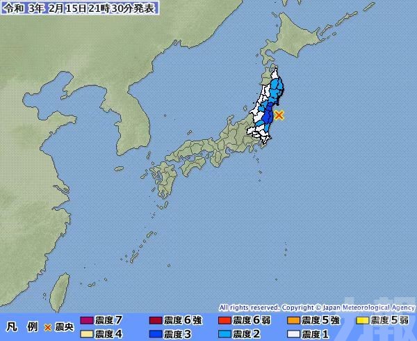 日本又震！福島附近海域5.3級地震
