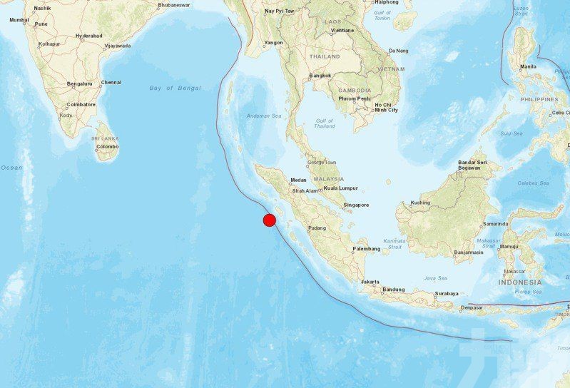 印尼北蘇門答臘省西部海域發生7.2級地震