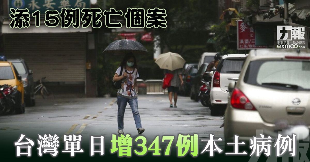 台灣單日增347例本土病例