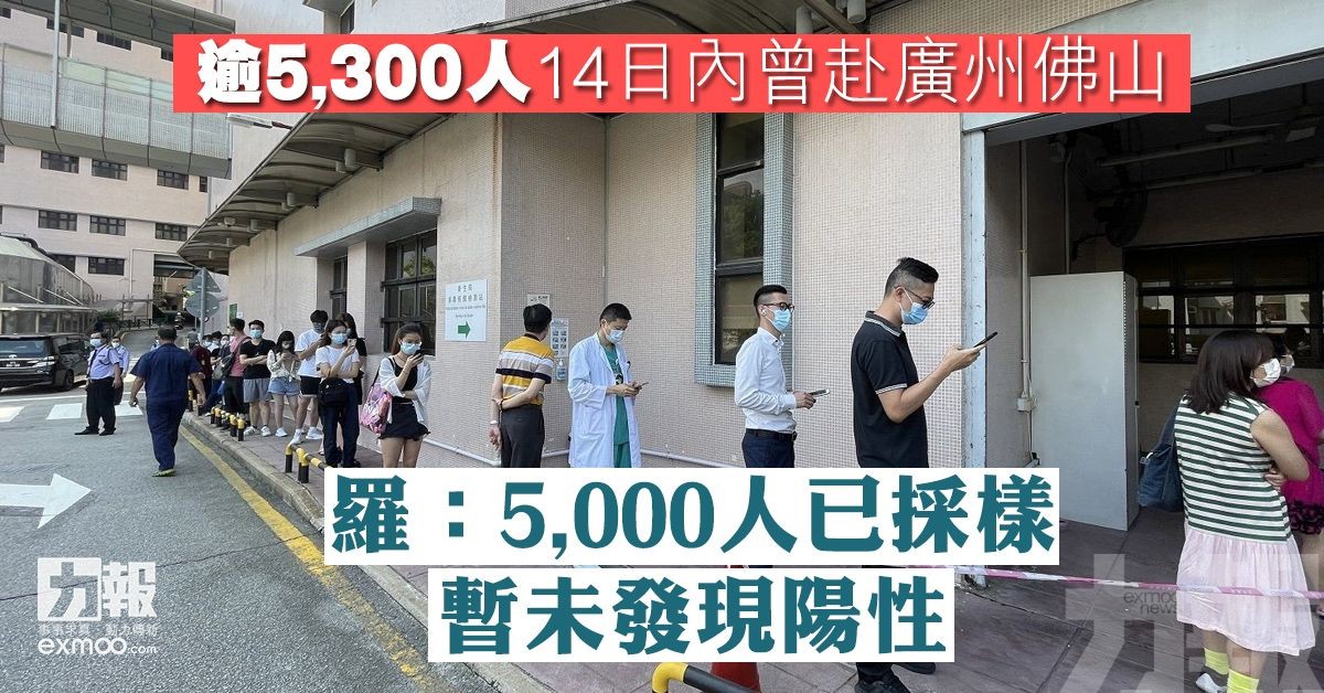 羅：5,000人已採樣 暫未發現陽性