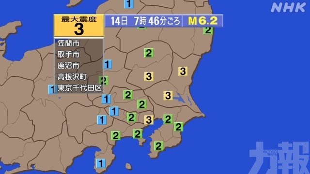 日本東海道南部海域發生6.2級地震
