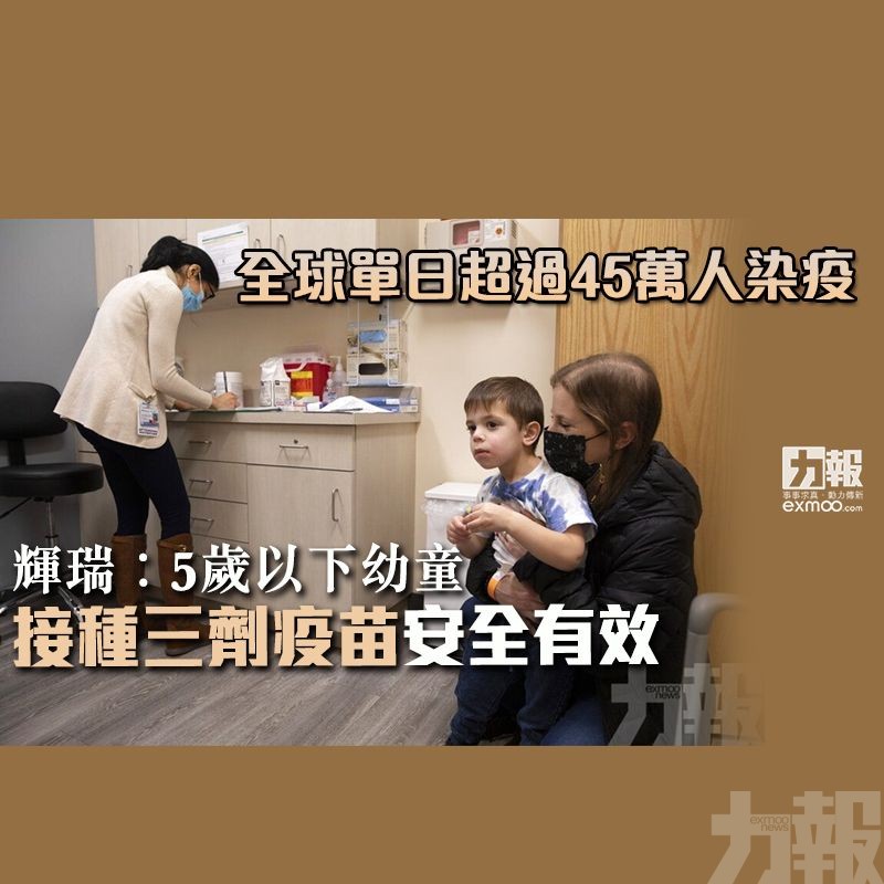 輝瑞︰5歲以下幼童接種三劑疫苗安全有效