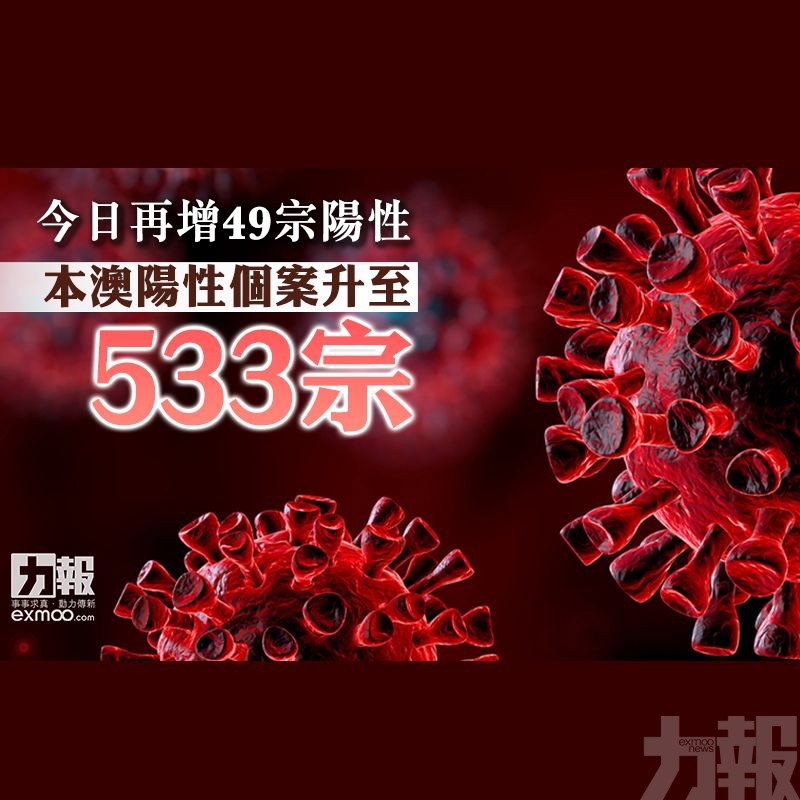 本澳陽性個案升至533宗