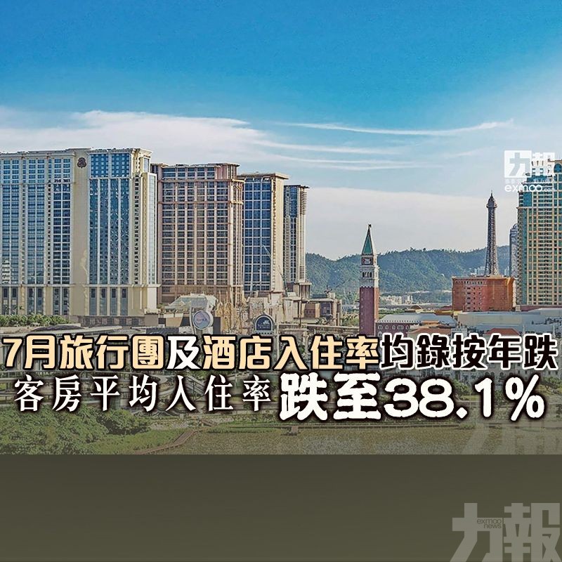 客房平均入住率跌至38.1%
