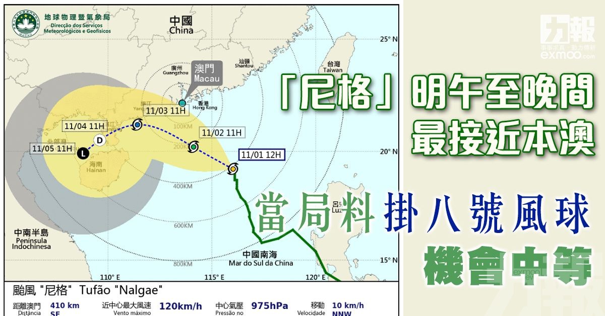 當局料掛八號風球機會中等