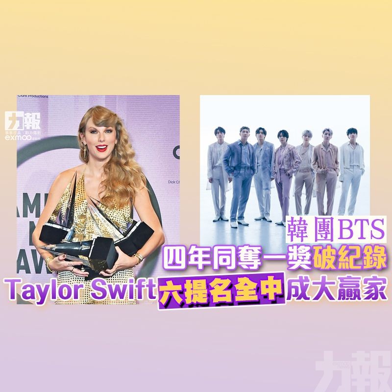 Taylor Swift六提名全中成大贏家
