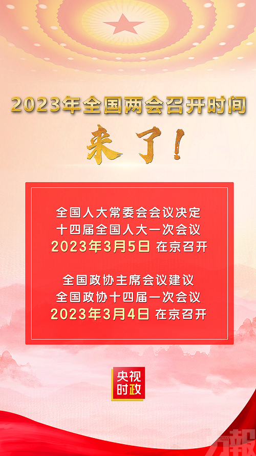 2023年全國兩會三月四日五日召開