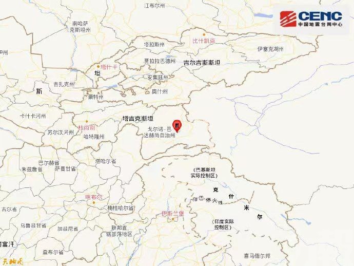 中國新疆喀什震感強烈