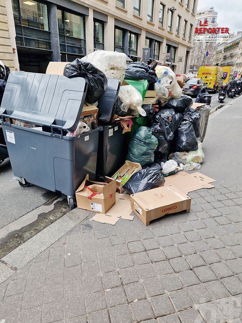 巴黎街頭垃圾堆積如山