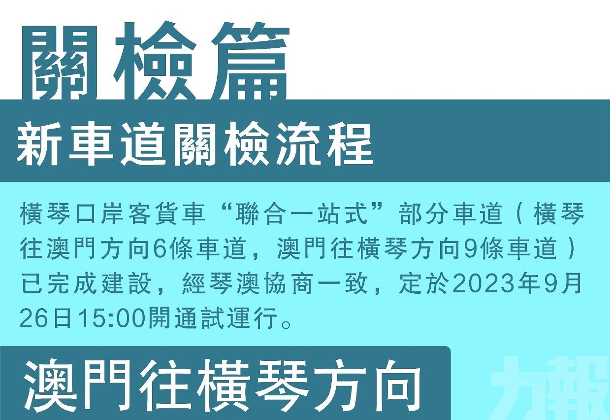 橫琴口岸「聯合一站式」車道關檢流程