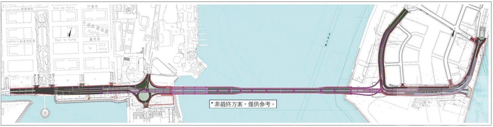 新城AB區通道採用行車天橋方案