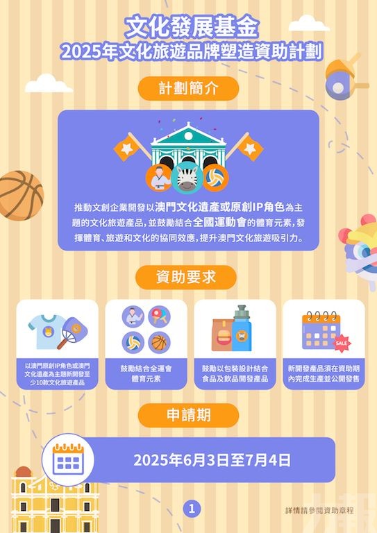 文化發展基金兩項資助計劃接受申請