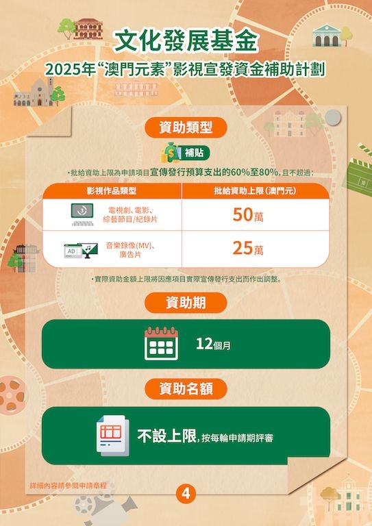 文化發展基金兩項資助計劃接受申請