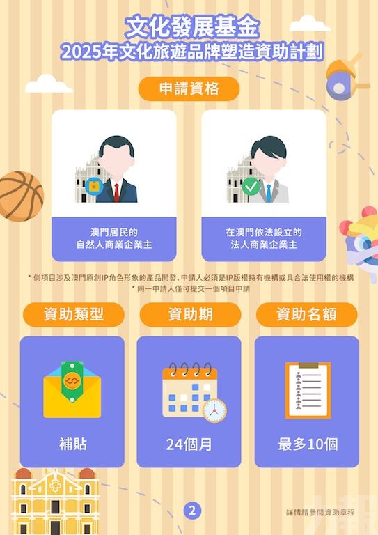 文化發展基金兩項資助計劃接受申請