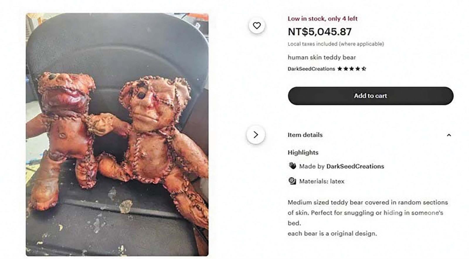 創作者坦承為乳膠製惡搞商品