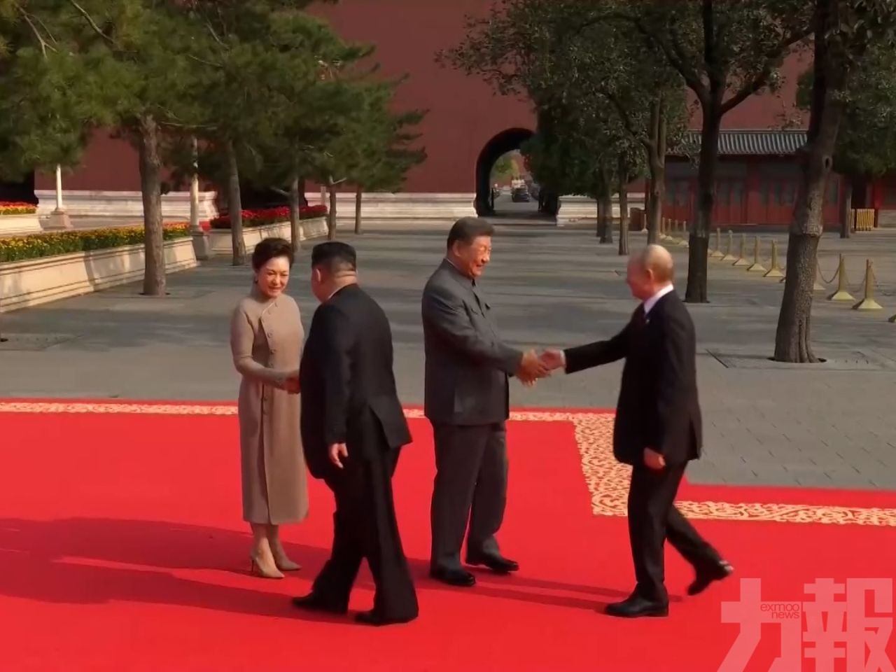 習近平偕夫人迎接外國元首並合影