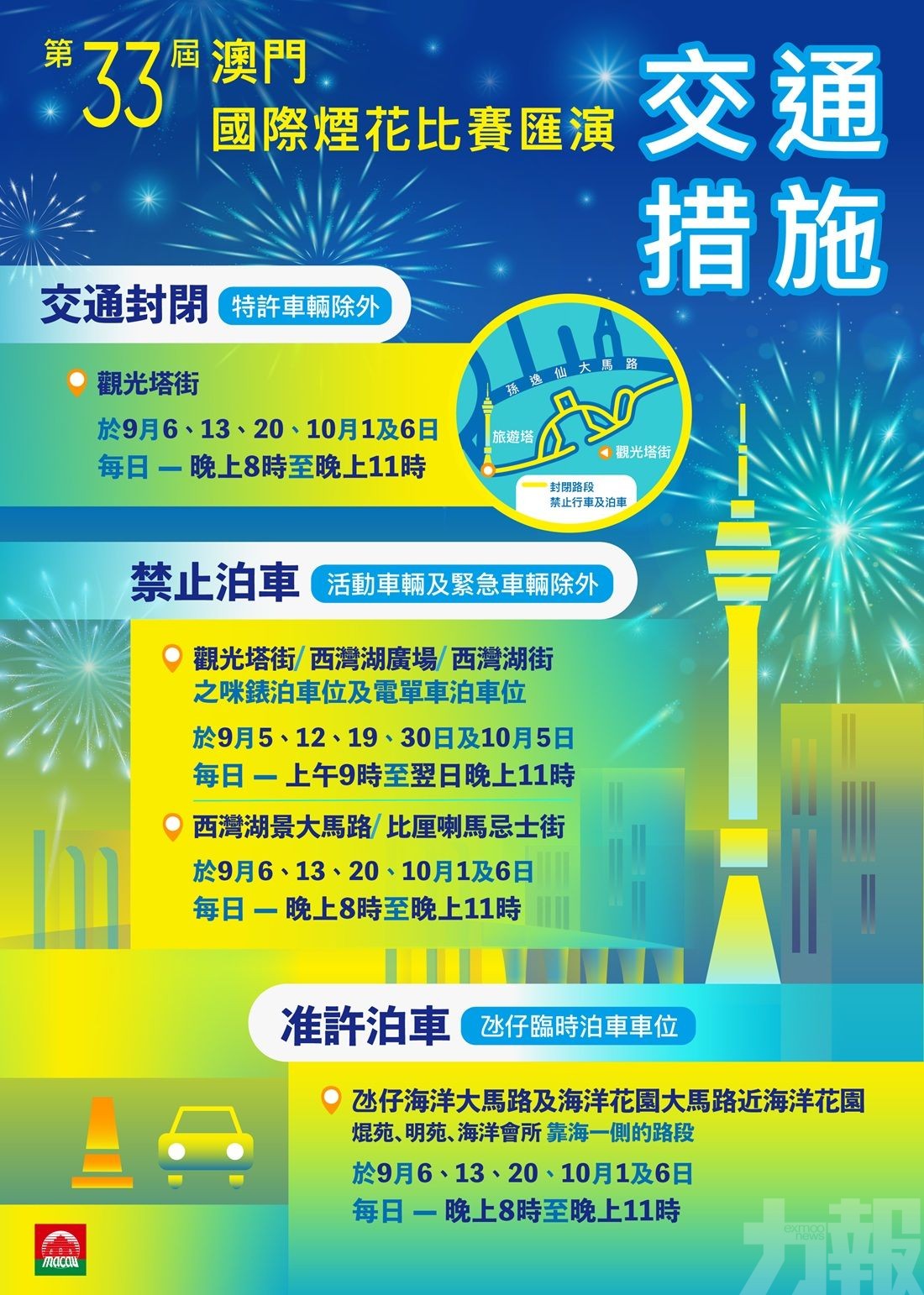 澳門國際煙花比賽匯演明晚開鑼