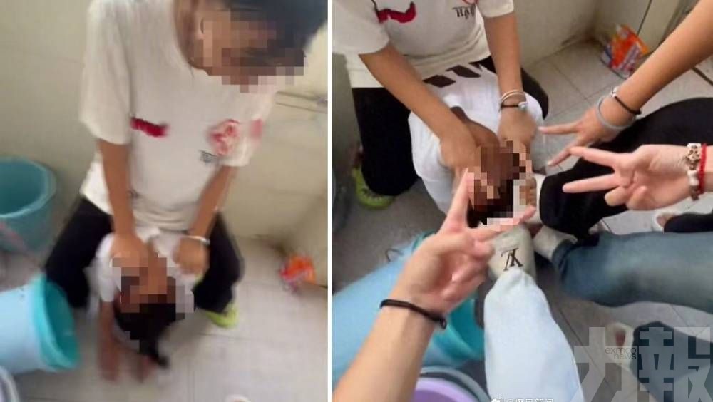 初二女被逼下跪遭潑水踩頭